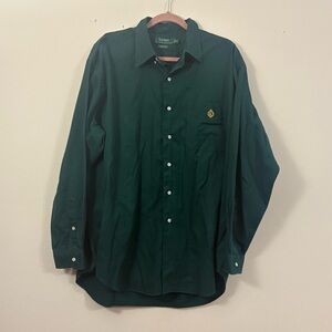 Lauren Ralph Lauren Crest Button Down Dress Shirt Men’s XL Green Label preppy